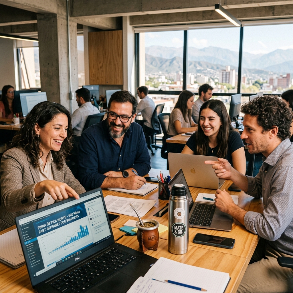 Equipo de profesionales trabajando conectados